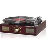 LuguLake Vinyl Record Player, Turntable with Stereo 3-Speed, Record Player, and RCA Output, Vintage Phonograph with Retro Wooden Finish (Matt Finish)