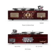 LuguLake Vinyl Record Player, Turntable with Stereo 3-Speed, Record Player, and RCA Output, Vintage Phonograph with Retro Wooden Finish (Matt Finish)