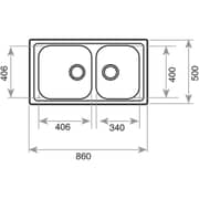 TEKA Inset Stainless Steel Sink Two Bowls - Classic 2B 86 3½