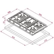 TEKA 90 cm Gas Hob with 5 High‑Efficiency Burners - EX 90.1 5G