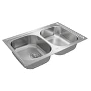 TEKA Spacious Dual‑Bowl Inset Sink with Overflow - Universe 80 T‑Xp 2B