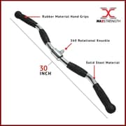 Max Strength Barbel Machine Cable Attachment Pro Grip Revolving Curl Bar Silver, 30 Inch for Bicep Tricep