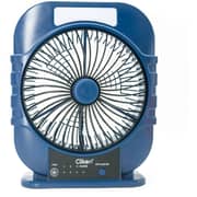 CLIKON - 8-inch RECHARGEABLE BOX FAN WITH LED 2100 RPM OVERCHARGE PROTECTION 9 HOUR OPERATION TIME LED FUNCTION 3AH BATTERY CAPACITY 5V USB OUTPUT POWER BANK FUNCTION BLUE - CK2361