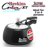 Hawkins Contura Aluminium Hard Anodized Induction Compatible Extra Thick Base Pressure Cooker, 3 Litres, Black
