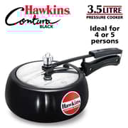 Hawkins Contura Aluminium Hard Anodised Pressure Cooker, 3.5 Litres, Black