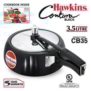 Hawkins Contura Aluminium Hard Anodised Pressure Cooker, 3.5 Litres, Black