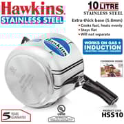 Hawkins Stainless Steel Induction Compatible Base Pressure Cooker, 10 Litres, Silver