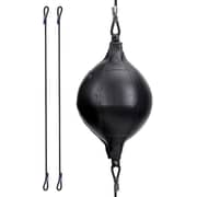 Double End Speed Ball Maya Hide Leather Boxing Ball Dodge Speed Bag Punching MMA Training Workout Floor to Ceiling Rope