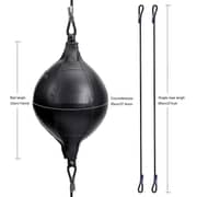 Double End Speed Ball Maya Hide Leather Boxing Ball Dodge Speed Bag Punching MMA Training Workout Floor to Ceiling Rope