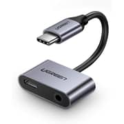 UGREEN USB-C to 3.5mm Headphone Jack Adapter with PD Charging Port - Gray - CM193