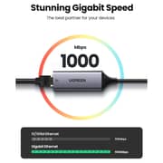 Ugreen USB Type C To Gigabit RJ45 Ethernet Adapter 10cm Silver