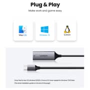 Ugreen USB Type C To Gigabit RJ45 Ethernet Adapter 10cm Silver