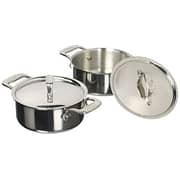 All-Clad E849A264 Stainless Steel Cocottes, 0.5-Quart, 2-Piece, Silver