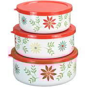 Corelle Coordinates By Reston Lloyd 6-Piece Enamel On Steel Bowl/Storage Set, Happy Days