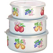 Corelle Coordinates By Reston Lloyd 6-Piece Enamel On Steel Bowl/Storage Set, Chutney