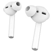 AhaStyle Silicone Earbuds Covers Case for Apple AirPods 1&2 and EarPods Storage Hook Pouch (3 Pairs Small, White)
