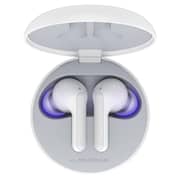 LG HBS-FN6 In Ear Earbuds, Wireless Bluetooth Earbuds, UVNano 99.9% Bacteria Free Wireless Charging Case, Wireless Headphones with Dual Microphones , IPX4 Water-Resistant, White