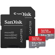 Sandisk Memory Card 2 X Micro SD Ultra With Adapter 100MB/S 64GB