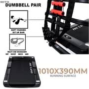 Foldable Treadmill | 4 HP Peak Motor Compact Running Machine with Massager, Sit Up Bar & Dumbbells | Home Use Black Treadmill EM-1258