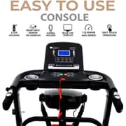 Foldable Treadmill | 4 HP Peak Motor Compact Running Machine with Massager, Sit Up Bar & Dumbbells | Home Use Black Treadmill EM-1258