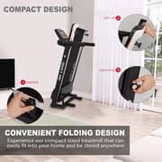 Treadmill 4 HP Peak Motor | Compact Foldable Running Machine for Home Use with FitShow App, Bluetooth Connectivity, Black EM-1257