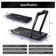 Sparnod Fitness 2 in 1 Foldable Treadmill For Home Come Under Desk Walking Pad- STH-3030 (4 HP Peak)