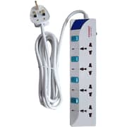 Stargold Overload Protector Electric Charging Lead 4 AC Output 3mtr Power Cable White