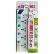 Stargold Overload Protector Electric Charging Lead 4 AC Output 3mtr Power Cable White