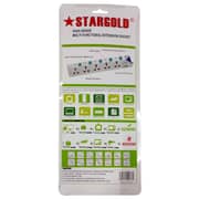 Stargold Overload Protector Electric Charging Lead 5 AC Output 3mtr Power Cable White