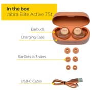 Jabra Elite Active 75t Earbuds – Active Noise Cancelling True Wireless Life for Calls and Music – Sienna