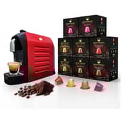 Swisspresso Espresso Machine Red with 80 Capsule 1RCM80