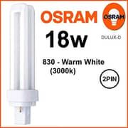 Osram Home Decorative High Qualtiy and Durable, 4 Pin Day Light Double Twin Tube CFL Bulb Warm White - (Pack of 5)