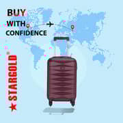 STARGOLD SG-T80 Single Hardside Spinner ABS Trolley Luggage With Number Lock, Burgundy - 20 Inches