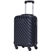 STARGOLD SG-T80 Single Hardside Spinner ABS Trolley Luggage With Number Lock, Black - 20 Inches