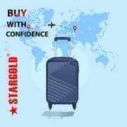 STARGOLD SG-T80 Single Hardside Spinner ABS Trolley Luggage With Number Lock, Indigo Blue - 20 Inches