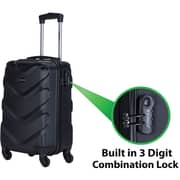 STARGOLD SG-T80 Single Hardside Spinner ABS Trolley Luggage With Number Lock, Black - 20 Inches