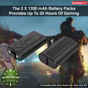 GameWill Rechargeable Controller 2 Battery Pack 1200mAh For Xbox X and S Series - Black