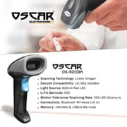 Oscar OS-60CBR 2-in-1 Wired & Wireless Rechargeable Barcode Scanner Imager 1D