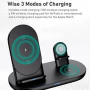 Aukey 3-in-1 Wireless Charging Station Black