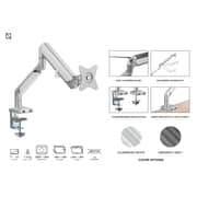 Navodesk Control Monitor Arms, Single Monitor Desk Mount With Gas Spring Tech & USB Hub (Aluminum White)
