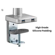 Navodesk Control Monitor Arms, Single Monitor Desk Mount With Gas Spring Tech & USB Hub (Aluminum White)