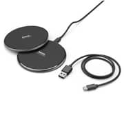 Hama 188321 QIFC 10 Wireless Charger 101.5Ø x 6 mm Set Of 2 Black
