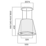 Baumatic BMECH5IPSS 50Cm Pendant Island Hood