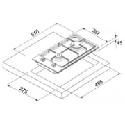 Baumatic BMEH3GSS-2 30CM 2 Burner Built In Gas Hob