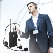 FIFINE K037B Wireless System with Lapel Mic and Headset for Speaker, Camera, Android and iPhone