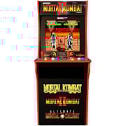 Arcade1Up Mortal Kombat 2 Arcade Cabinet with Light-Up Marquee, Stool and Riser Set