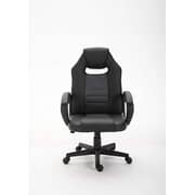 Mahmayi Essentials Gaming Chair High Back Computer Chair Pu Leather Desk Chair Pc Racing Executive Ergonomic Adjustable Swivel Task Chair Lumbar Support (Black/Grey)-3083