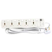 Terminator 5 Way Universal Power Extension Socket TPB 5AU White