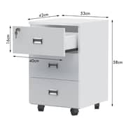 Mahmayi Harrera R06-14 Modern Reception Desk with Lockable 3 Drawer Filing Cabinet - White