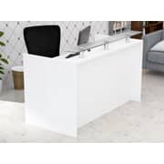 Mahmayi Harrera R06-14 Modern Reception Desk with Lockable 3 Drawer Filing Cabinet - White